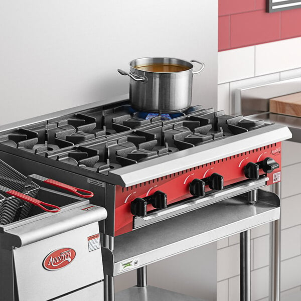 Avantco Chef Series CAG-R-6-36 36" 6 Burner Gas Countertop Range - 150,000 BTU