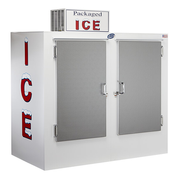 Leer 75CS-R290 73" Outdoor Cold Wall Ice Merchandiser with Straight Front and Galvanized Steel Doors