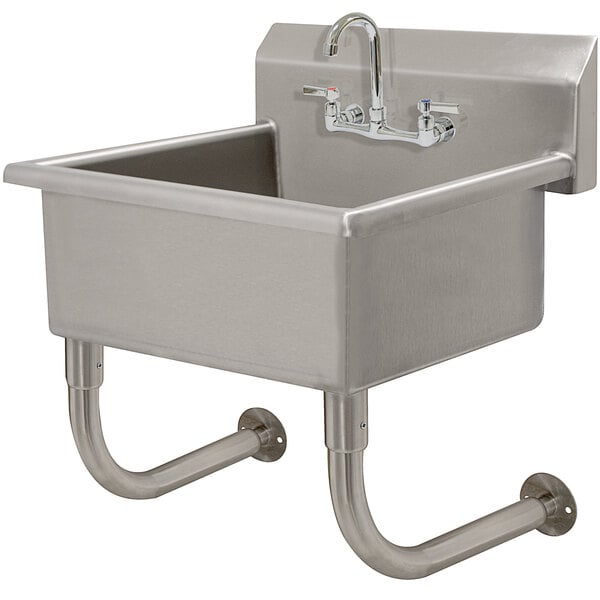 Advance Tabco FS-WM-2721-F 14-Gauge Multi-Station Wall Mounted Hand Sink with 12" Deep Sink Bowl with 1 Faucet - 24" x 21 1/2"