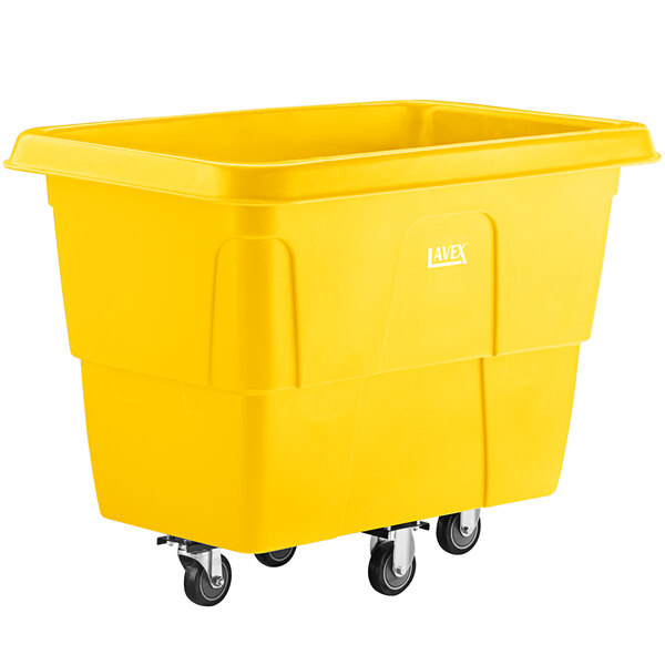 HIGOOD 8 Bushel Basket Truck Service Cart | 10 Cu Ft, 400 Lb Capacity | Blue Vinyl Liner, Steel & Hardwood Frame