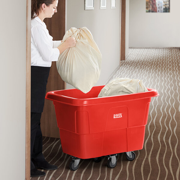 Lavex 8 Cubic Foot Red Cube Truck (500 lb. Capacity)