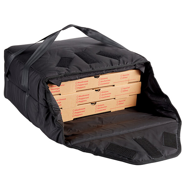 Vesture NextPhase Black Insulated Pizza Delivery Bag with BioPCM