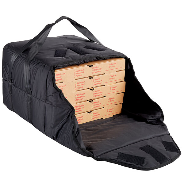 Vesture NextPhase Black Insulated Pizza Delivery Bag with BioPCM