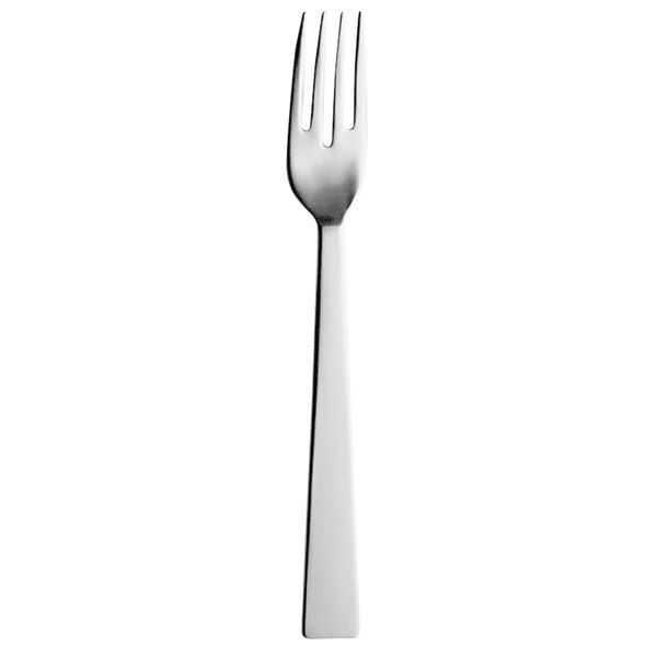 A silver Hepp by Bauscher fish fork with a white handle.