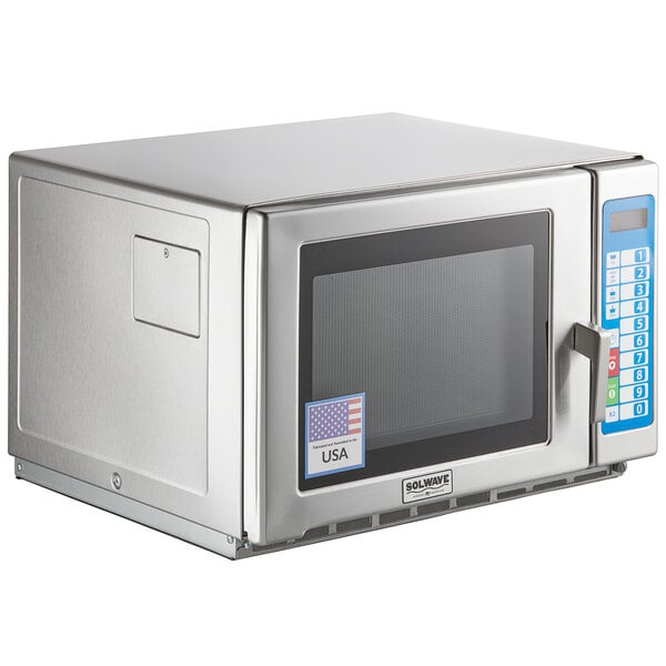 Office Microwave Commercial Oven Reheat Stainless Steel w/ Push Button Controls 