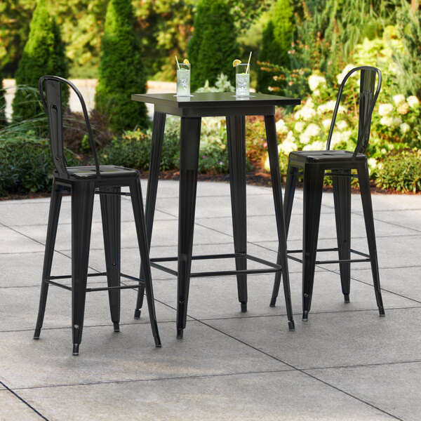 Lancaster Table Seating Alloy Series, 2 Seat High Top Table Outdoor
