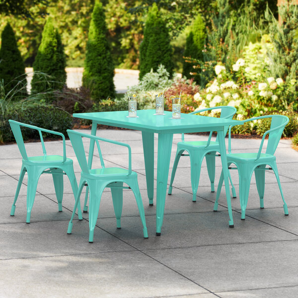 Lancaster Table & Seating Alloy Series 48" x 30" Seafoam Standard