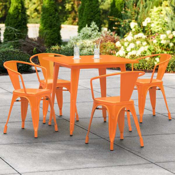 Lancaster Table & Seating Alloy Series 32" x 32" Orange Standard Height