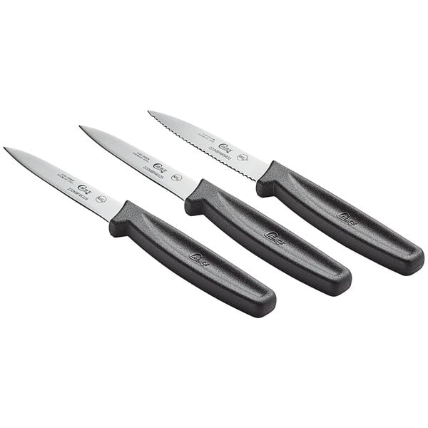 Choice 3 1/4 Paring Knife Set with 1 Serrated and 2 Smooth Edge Knives with