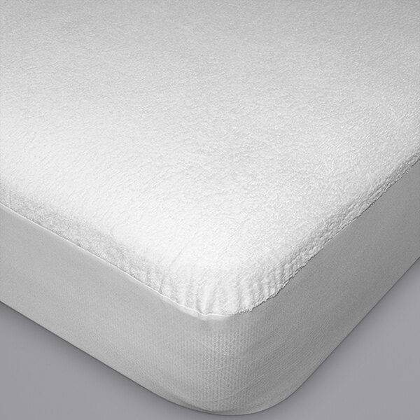 A white mattress with a white Protect-A-Bed mattress protector.