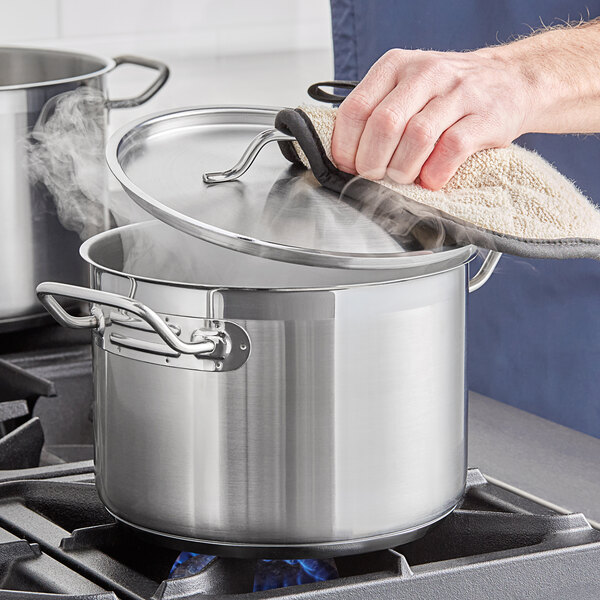 Vigor SS1 Series 6.5 Qt. Stainless Steel Stock Pot with AluminumClad