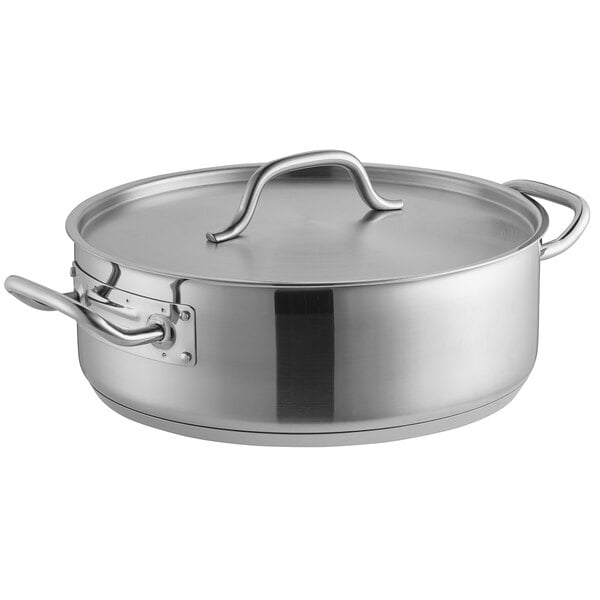 13 x 2 1/2 4QT All-Clad® Stainless Braiser Pan with Lid