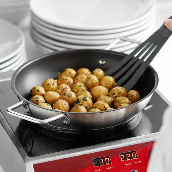 Vigor SS1 Series 10 Stainless Steel Non-Stick Fry Pan with Aluminum-Clad  Bottom, Dual Handles, and Excalibur Coating