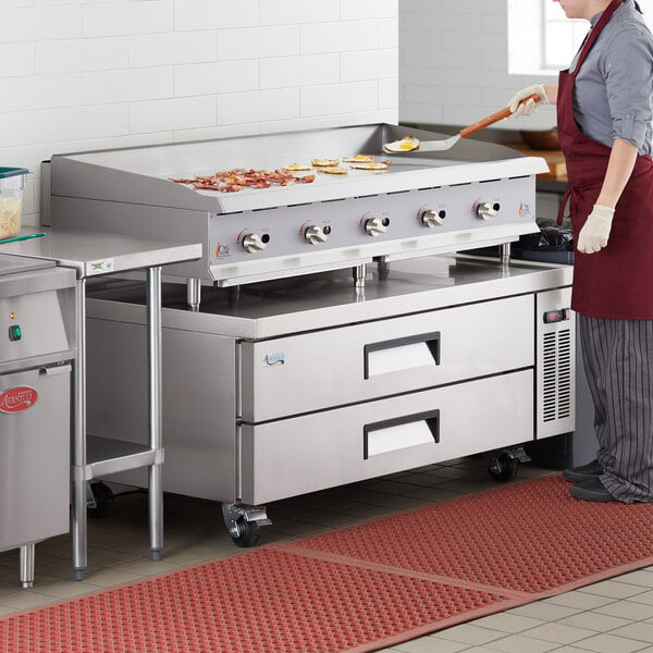 CPG 60 inch Nat-LP Gas 6 Burner Range w Griddle, Backsplash and Overshelf -  eZkwip Restaurant Equipment