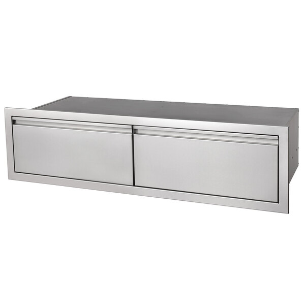 Crown Verity ES-SD2-36 36" Horizontal Built-In Stainless Steel 2 Drawer Storage Compartment