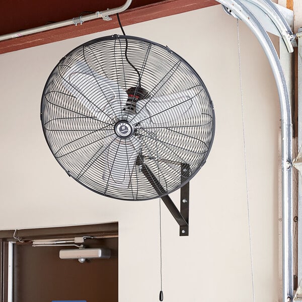 A TPI 24" wall-mount industrial fan.