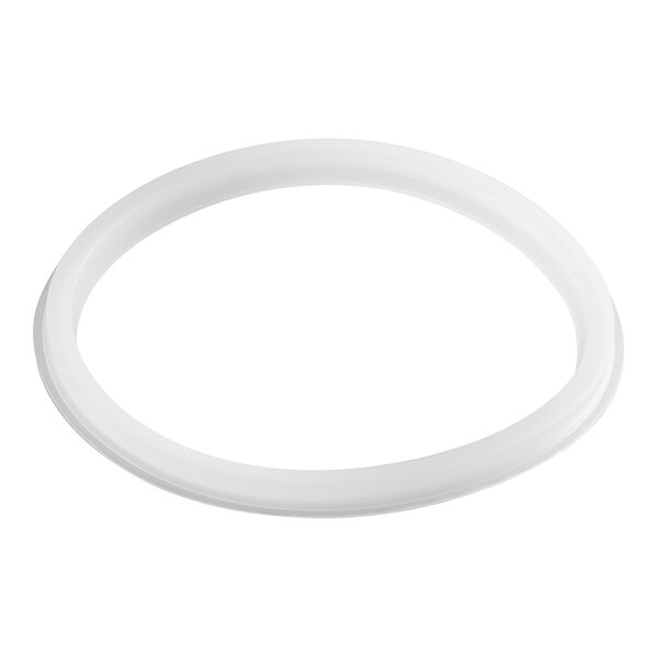 A white plastic plunger seal with a white background.
