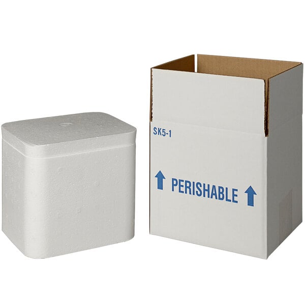 Lavex Industrial Insulated Shipping Box with Foam Cooler 5 1/2" x 4 1/2" x 5" - 1 3/8" Thick