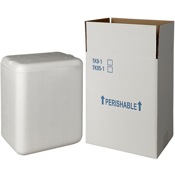 Lavex Industrial Insulated Shipping Box with Foam Cooler 7 3/4" x 5 3/4" x 10 1/2" - 1 1/2" Thick