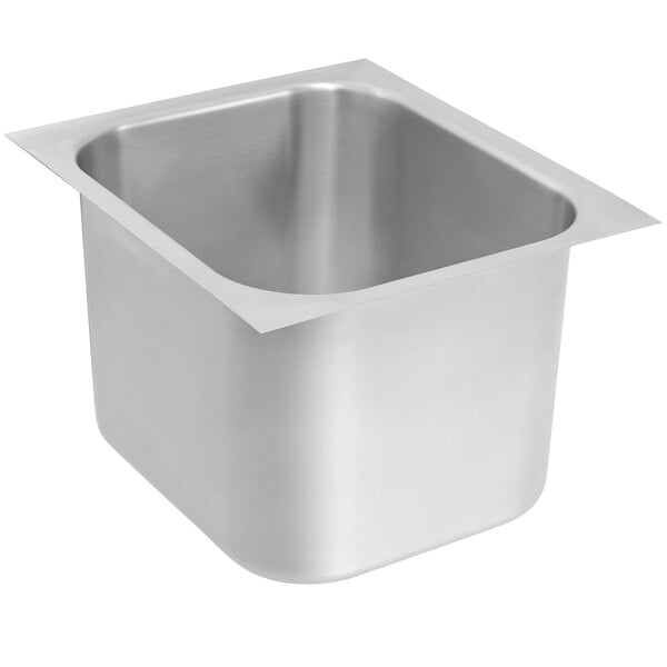 Vollrath 16141-1 18" x 21" 1 Compartment 18-Gauge Stainless Steel Weld-In / Undermount Sink with 3 1/2" Drain Hole - 14" Deep