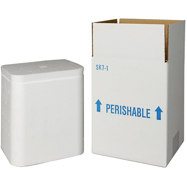 Insulated Shipping Box with Foam Cooler 5 1/2" x 4 1/2" x 7" - 1 3/8" Thick