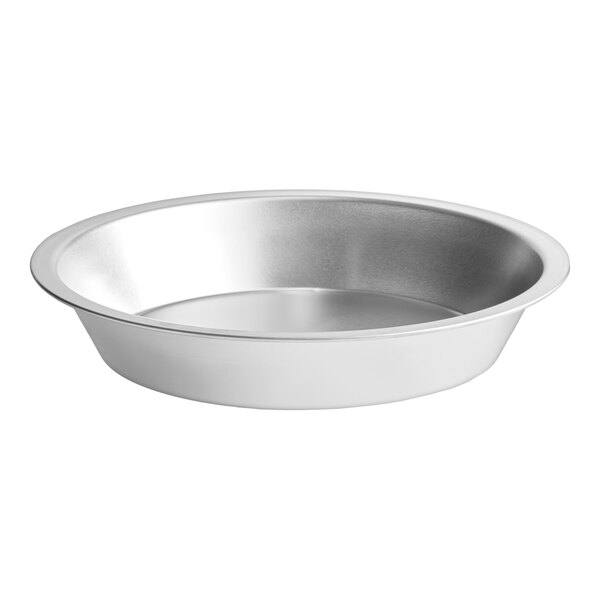 A round, deep dish aluminum pie pan.