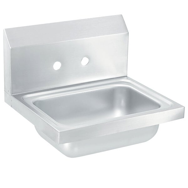 Vollrath 1411 17" x 15" 20-Gauge Stainless Steel Wall Mounted Hand Sink for Hands-Free Faucet - 5 1/2" Deep