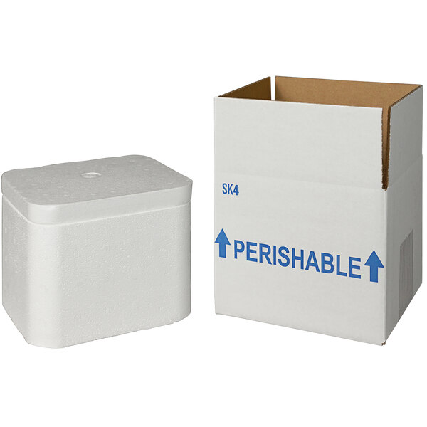 Lavex Industrial Insulated Shipping Box with Foam Cooler 5 1/2" x 4 1/2" x 4" - 1 3/8" Thick