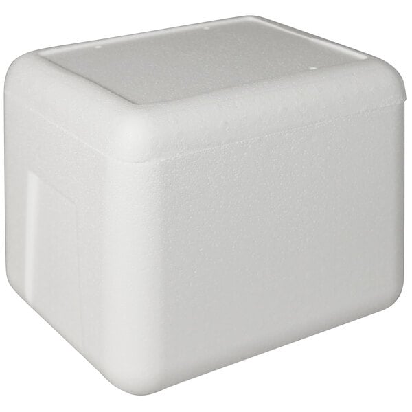 A white styrofoam cooler box.