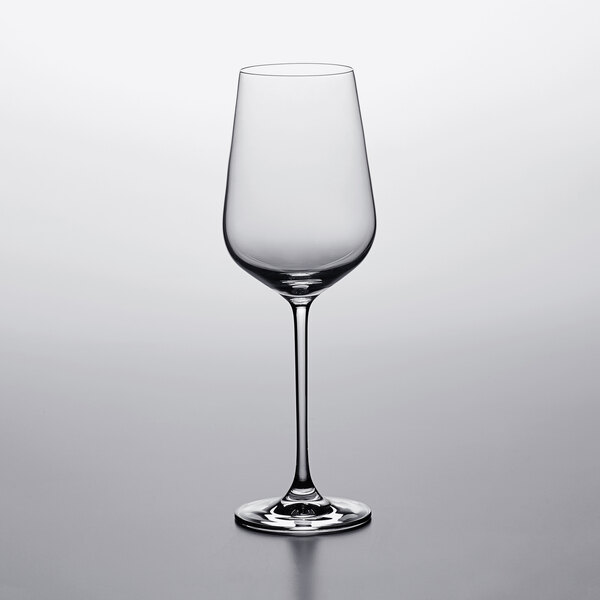 A Lucaris Hip Cabernet wine glass on a table.