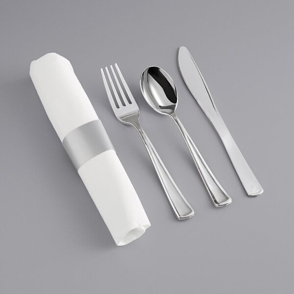 HOFFMASTER CATERWRAP Servietten Mit Besteck – Einzeln Verpackt, Weiß, 41 Cm, Fall Von 100