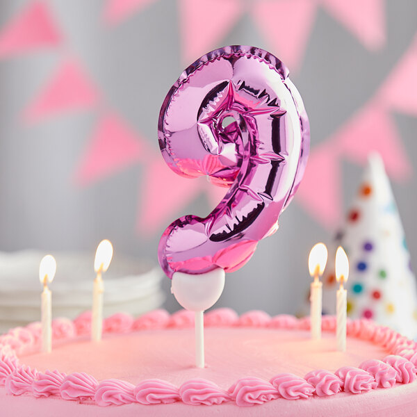 Creative Converting 9" Pink "9" Balloon Cake Topper 337520