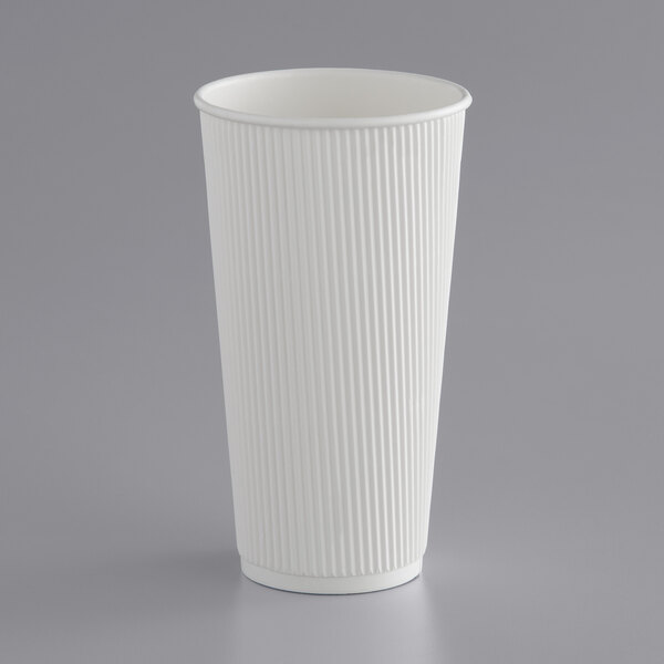 Choice 20 oz. Double Wall Ripple White Paper Hot Cup - 500/Case