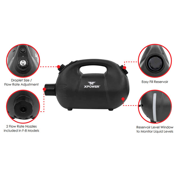 XPOWER F8 Corded Electric ULV Cold Fogger with 0.8 Liter (0.2 Gallon