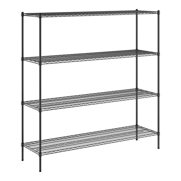 A black wire Regency shelving unit with three shelves.