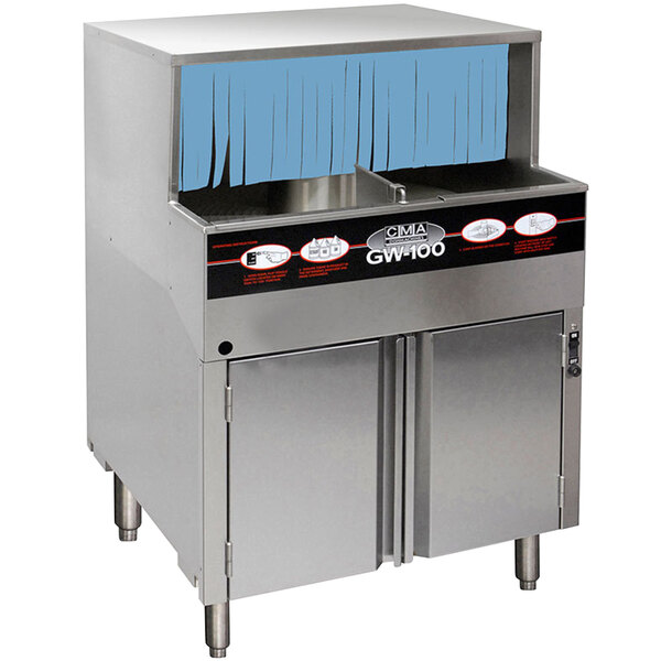 CMA Dishmachines GW-100 Low Temperature Chemical Sanitizing Undercounter Glass Washer - 120V
