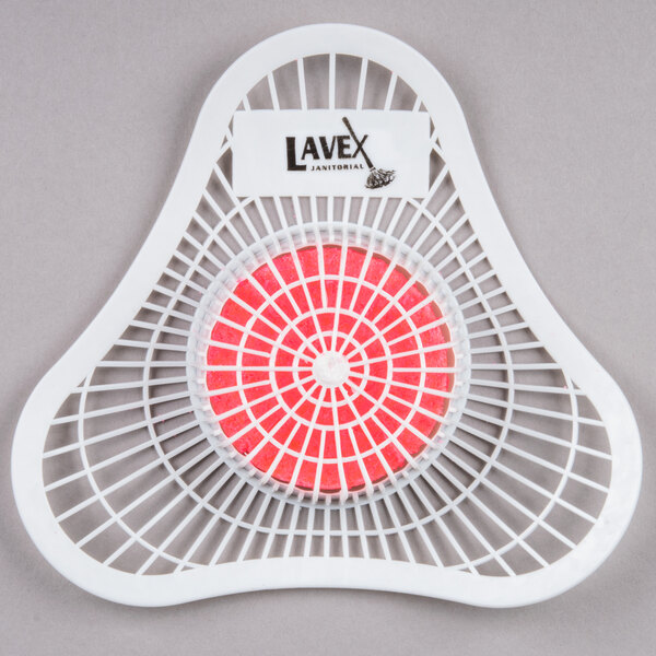 Lavex Urinal Screen with Strawberry Scented Block 12/Pack