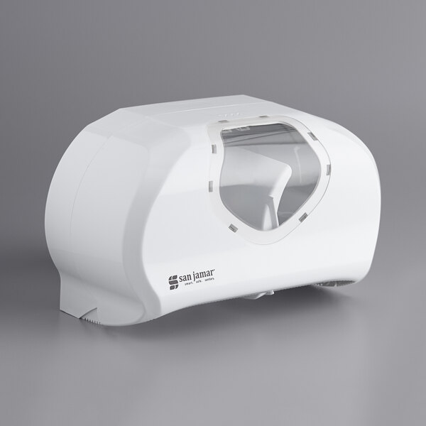 San Jamar R3670WHCL Summit 5 1/2" Double Roll Toilet Tissue Dispenser