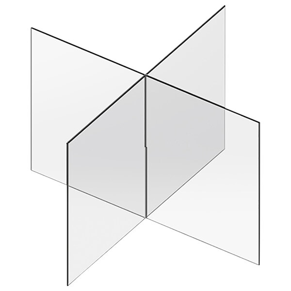 CalMil 2215447 47" x 47" x 23 1/2" Clear Acrylic 4Section Table Divider