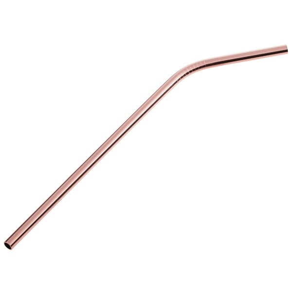 Acopa 8 1/2 Copper Stainless Steel Reusable Bent Straw - 12/Pack