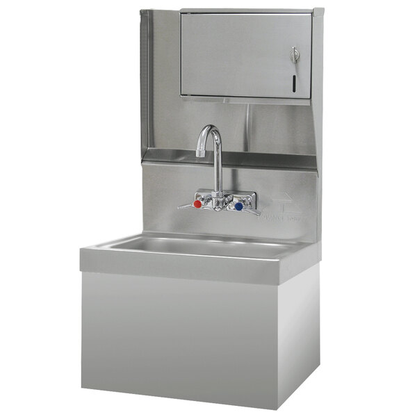 Advance Tabco 7-PS-727 Hand Sink with Security Installation and Paper Towel Dispenser - 17 1/4" x 15 1/4"