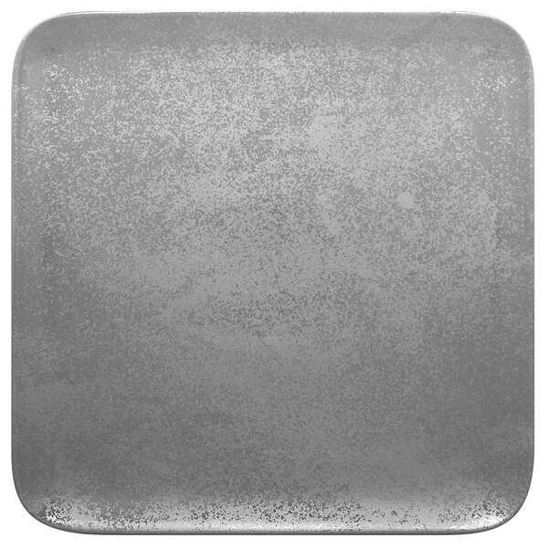 A square grey RAK Porcelain plate with a speckled surface.