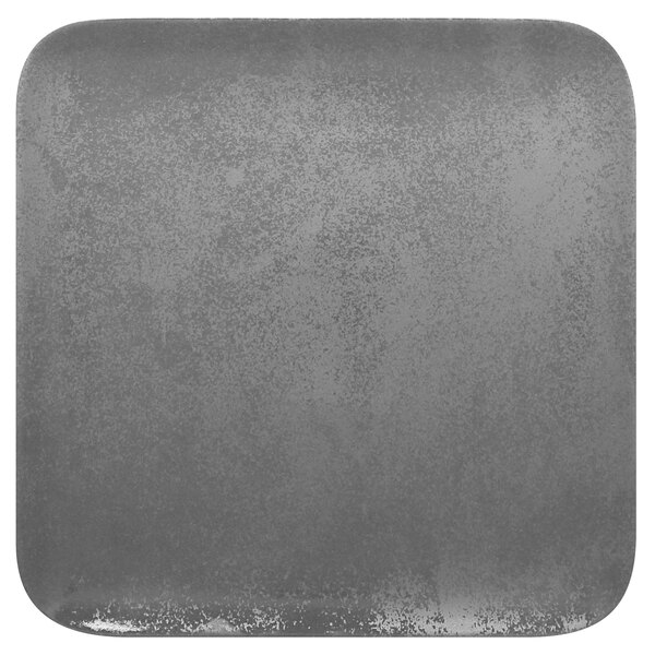 A grey square RAK Porcelain plate with a white background.