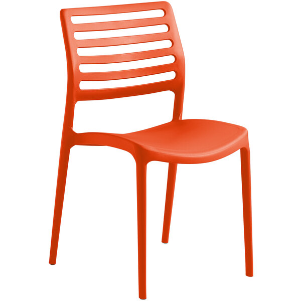 Seating Allegro Orange Resin Side Chair, Orange Stackable Adirondack Chairs