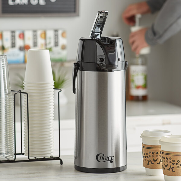 NIB Air Pot 1.9 Liter Glass Liner Coffee Beverage Dispenser Thunder Group Inc 