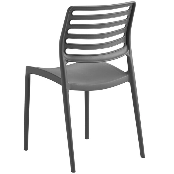 Lancaster Table & Seating Allegro Charcoal Stackable Resin Side Chair