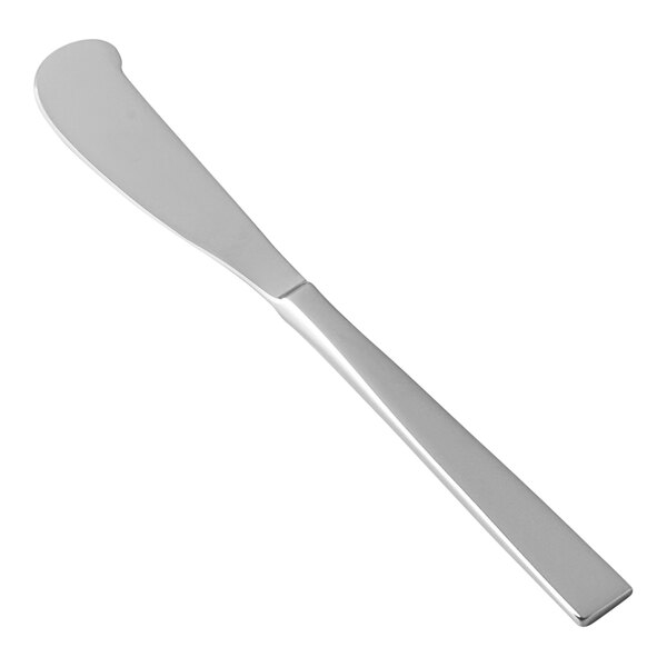 A Fortessa stainless steel butter knife with a solid handle.