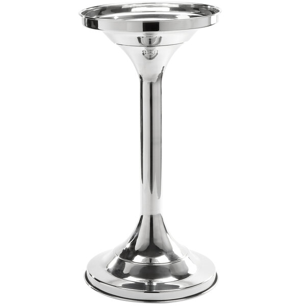An American Metalcraft stainless steel beverage tub stand with a round base.