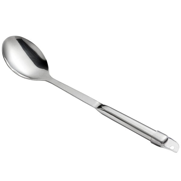 Choice 11 3/4 Hollow Stainless Steel Handle Solid Serving Spoon