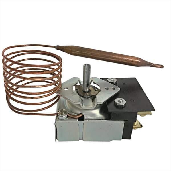 A Continental Refrigerator thermostat with a copper coil and a spiral wire.